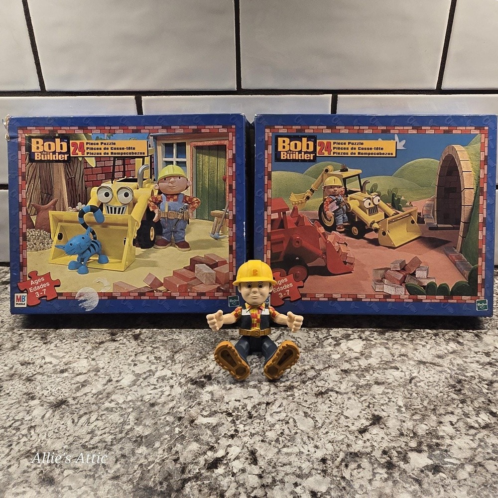 Bob the Builder 24‎ Pc Vintage Puzzles & Action Figure Construction Toy Lot